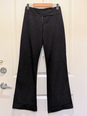 EUC FourX 4 Vintage Y2K Pinstripe Boot Cut Cuffed Trousers